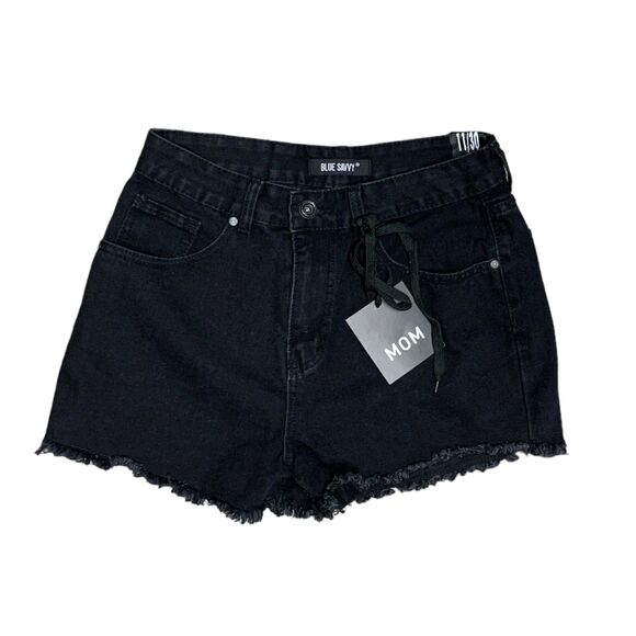 BLUE SAVVY Pants - BLUE SAVVY Black Mom High Rise Jean Shorts, Size 11, NWT